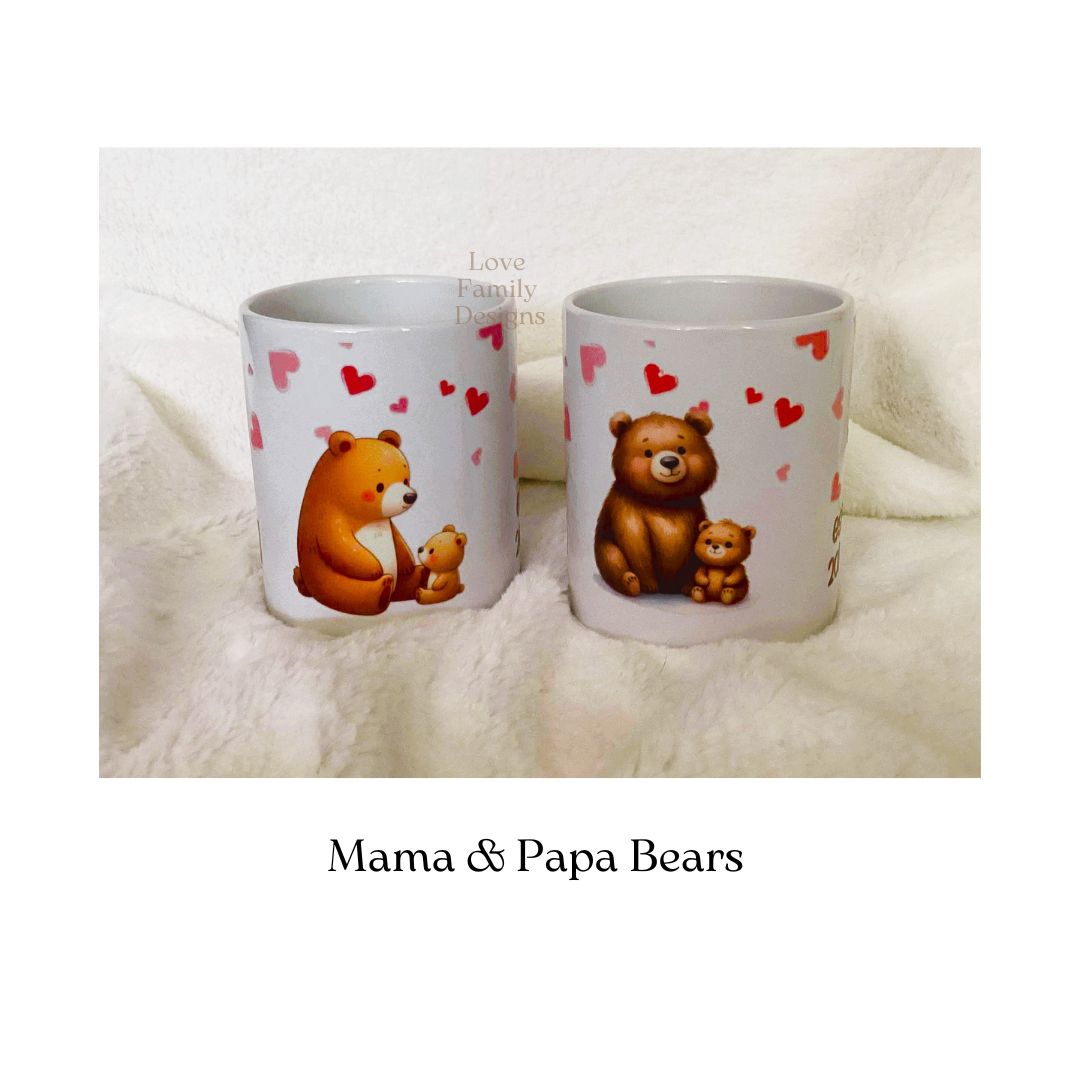 New Parents Mama Bear & Papa Bear Mug Set