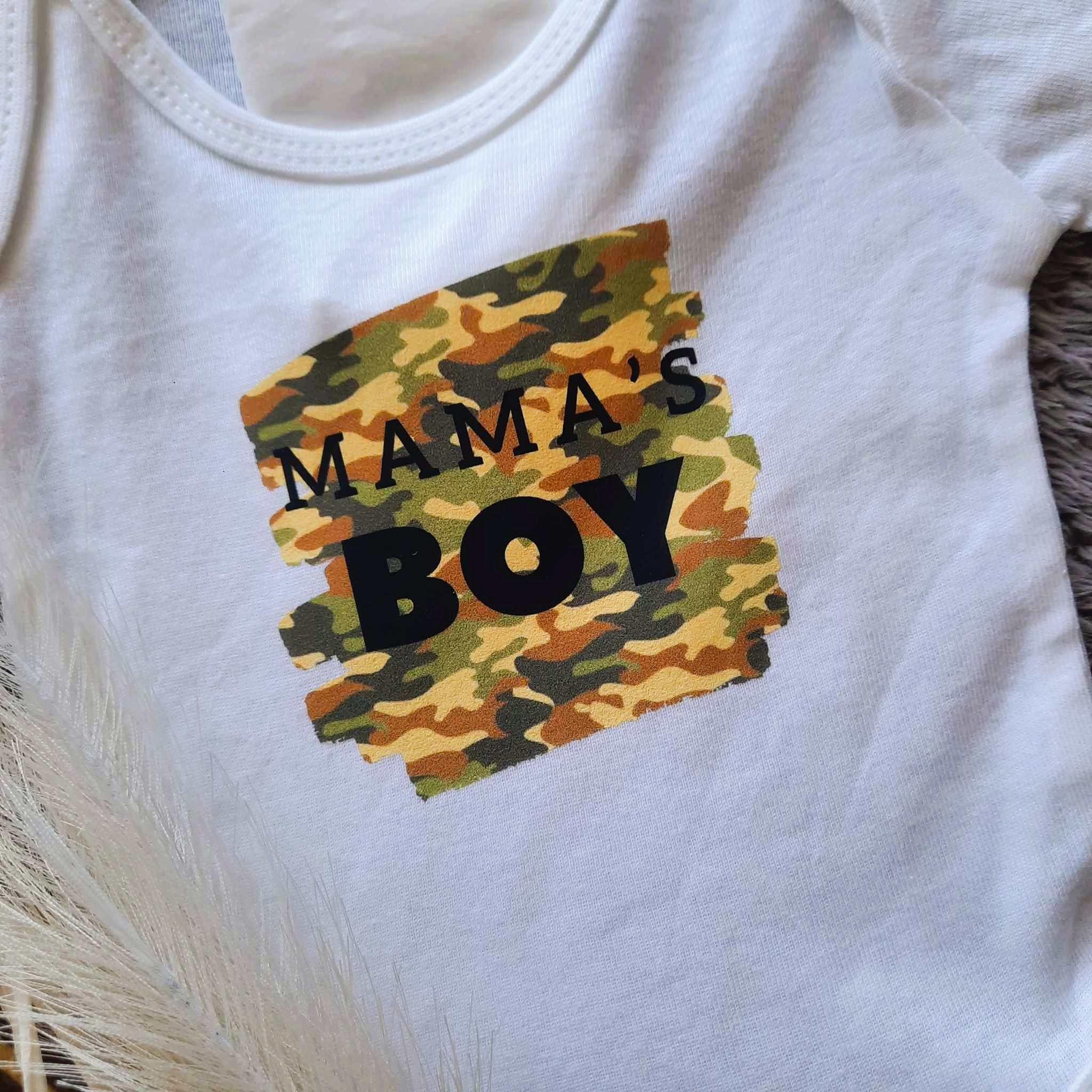 Camo Daddy's or Mama's Boy Onesie