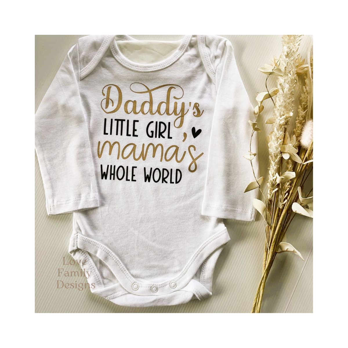 Baby Onesie Daddy's Little Girl Mama's Whole World
