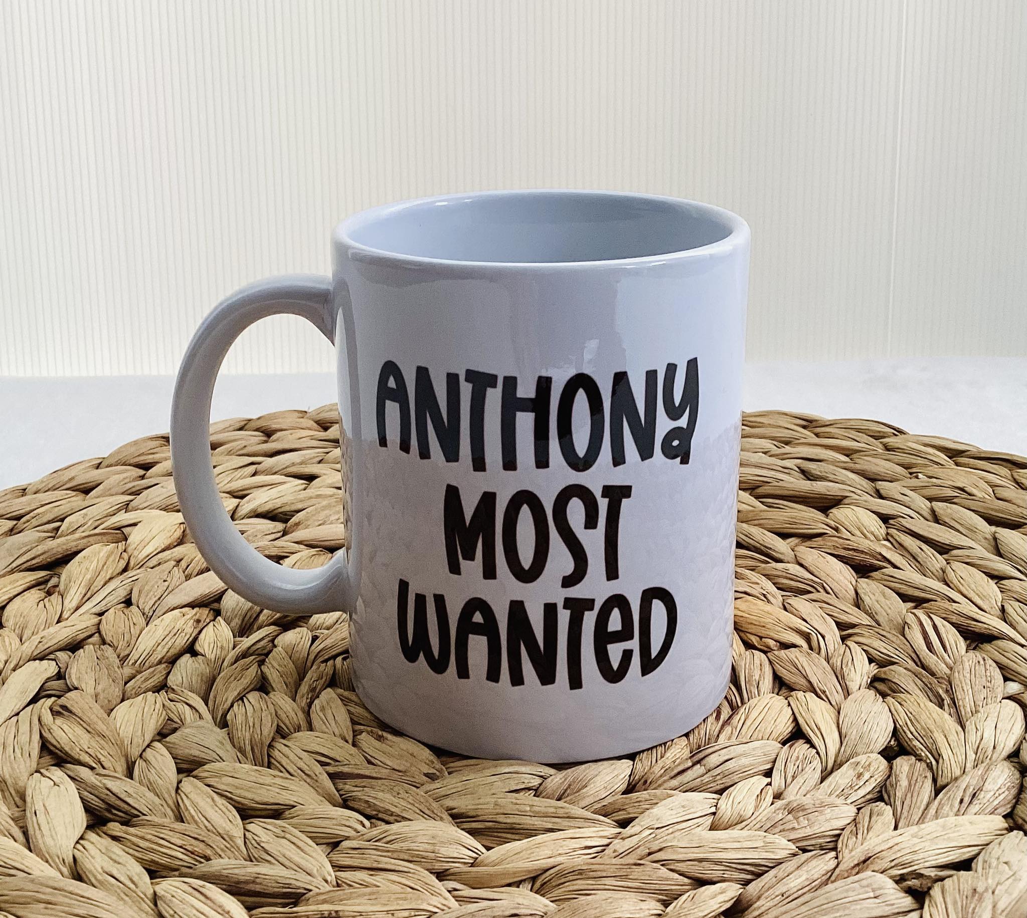 Most Wanted Doggie in Jail Personalised Mug