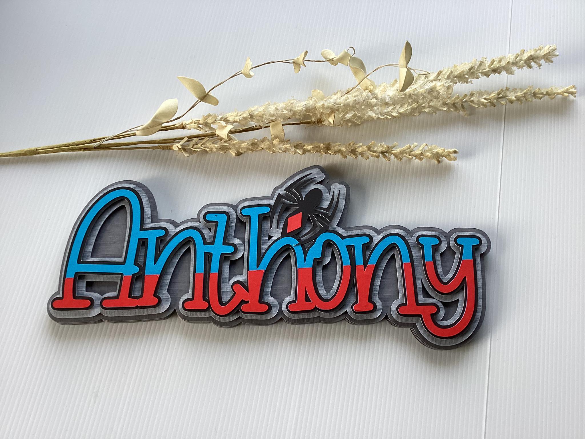 Spider Cardstock Personalised Name Sign