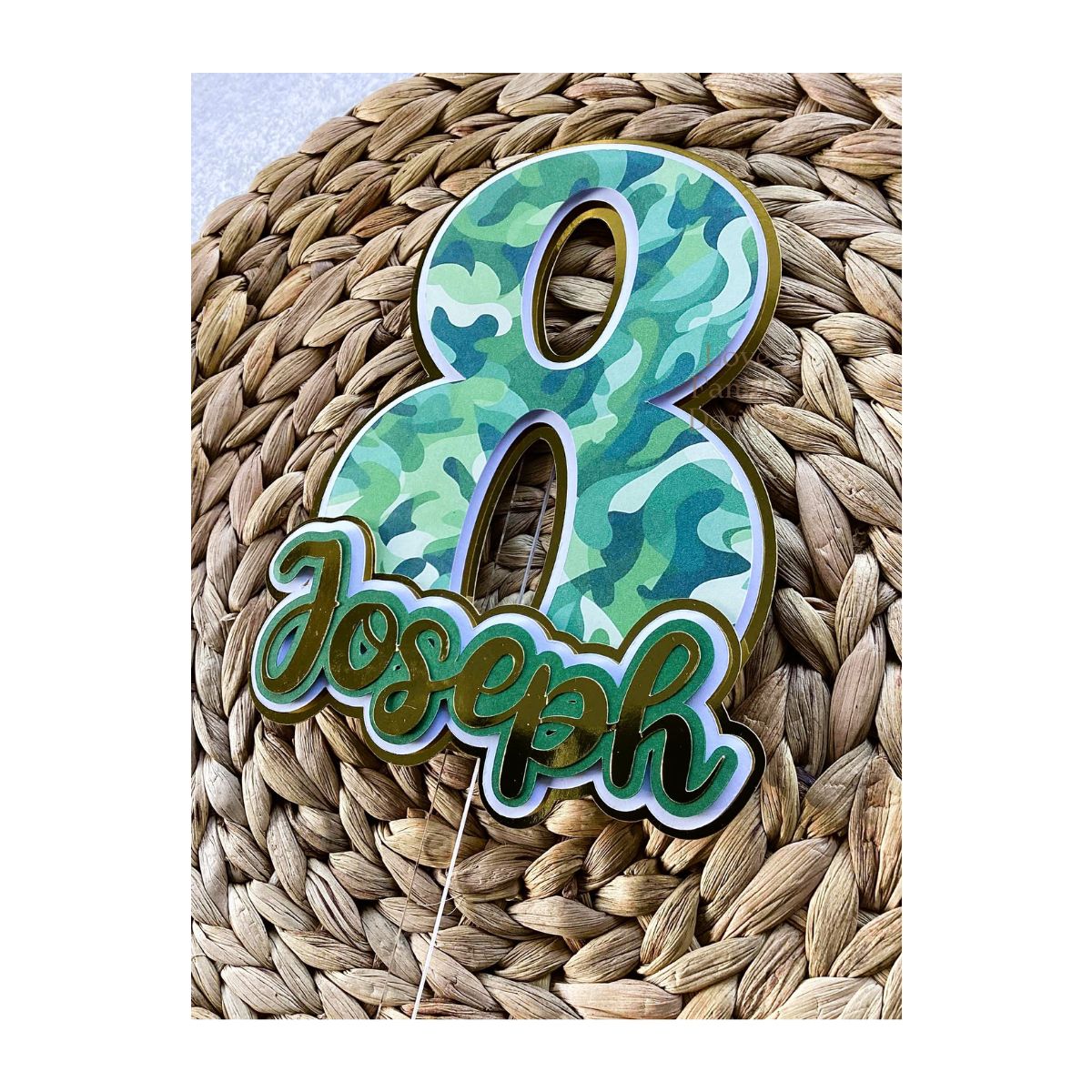 Camouflage Green Cake Topper