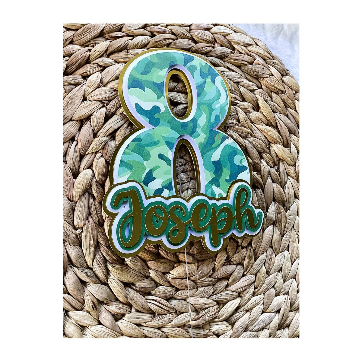 Camouflage Green Cake Topper