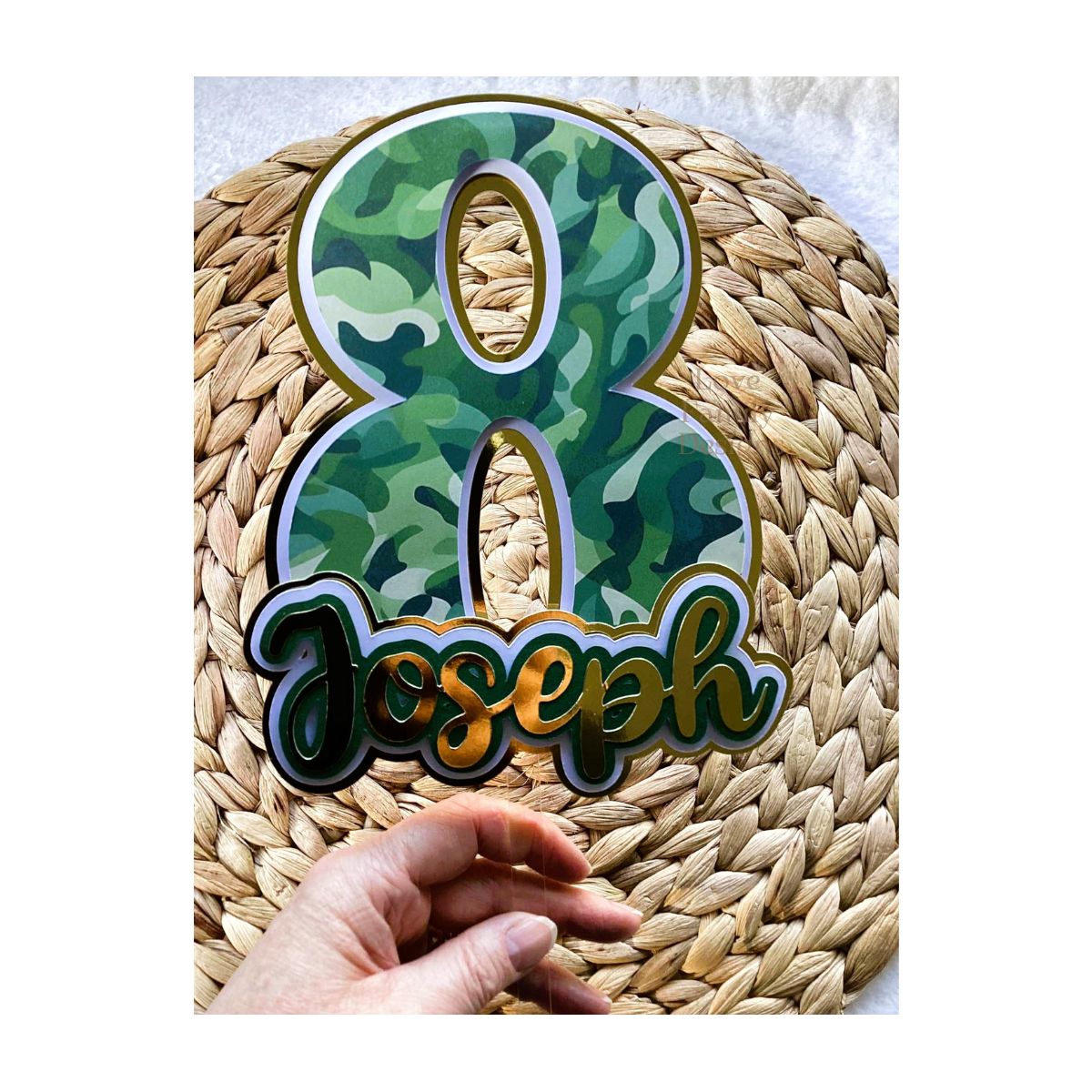 Camouflage Green Cake Topper