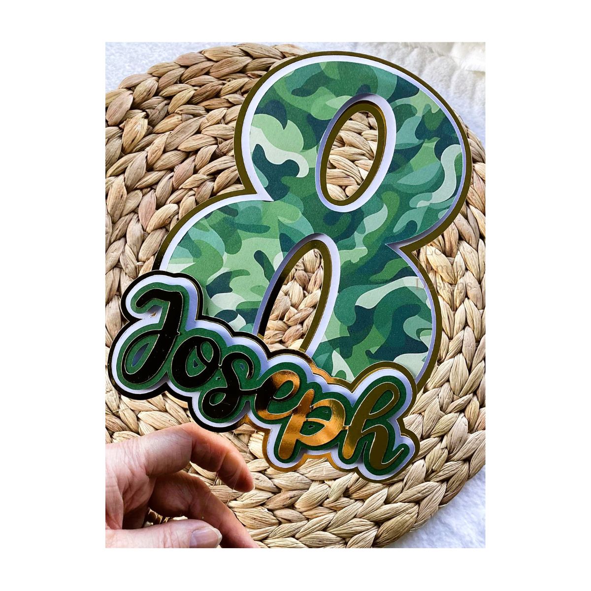 Camouflage Green Cake Topper