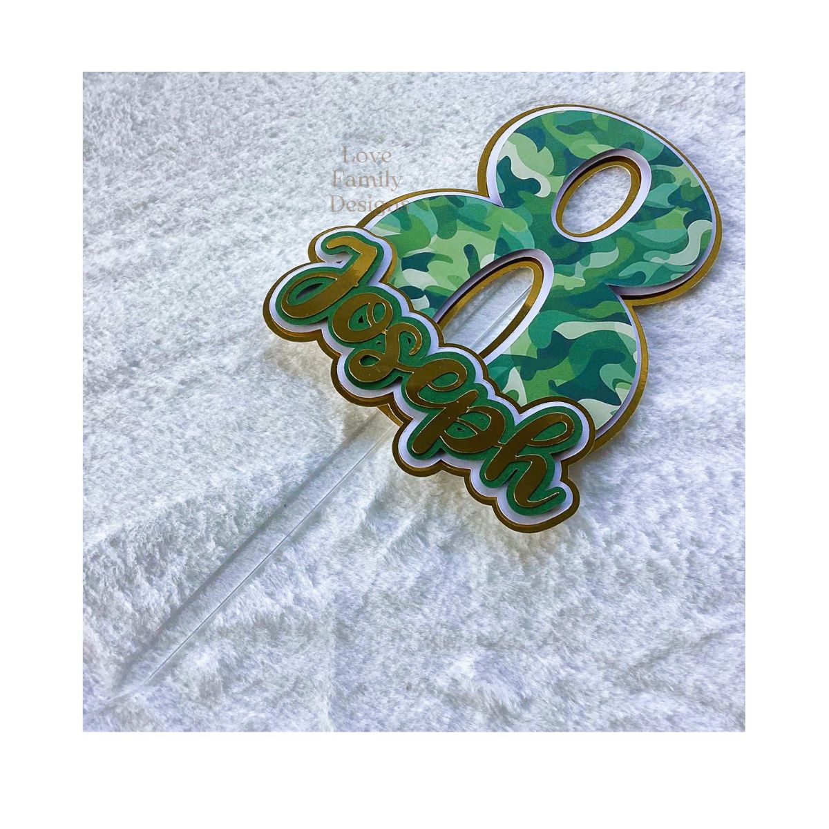 Camouflage Green Cake Topper