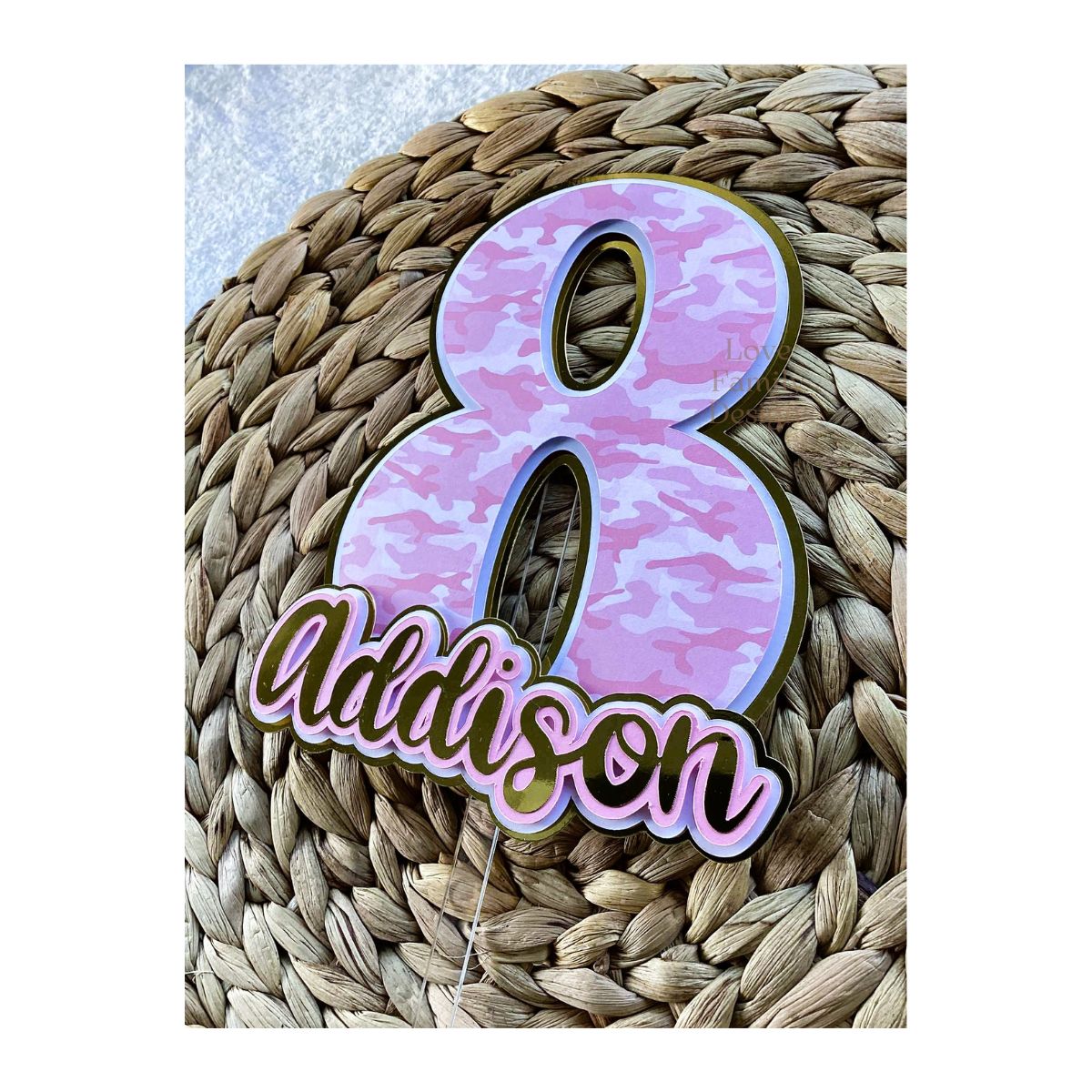 Camouflage Pink Cake Topper