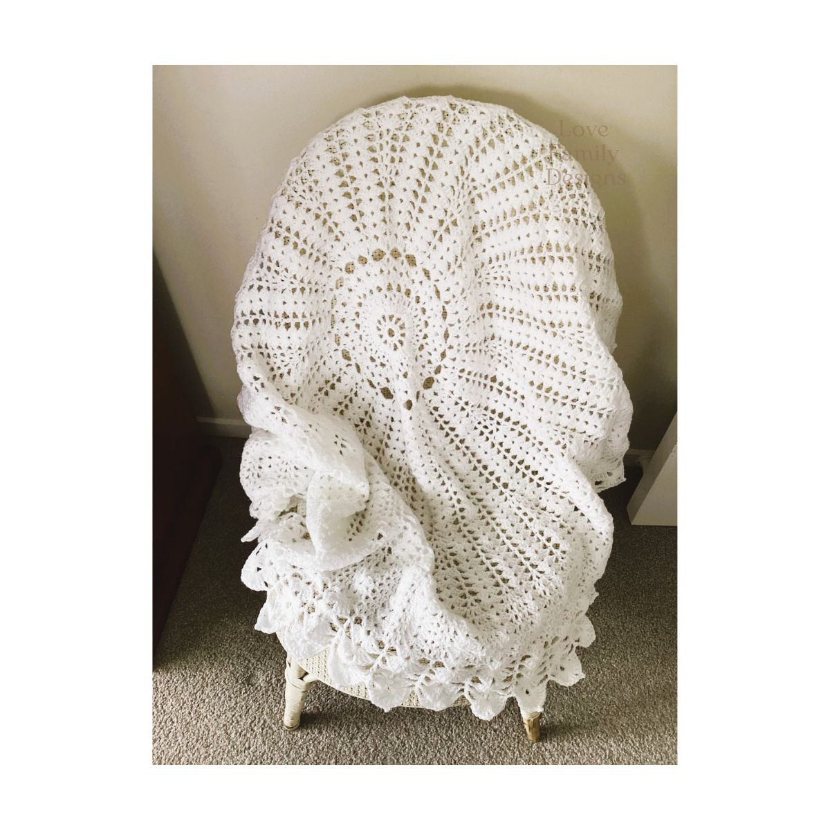 Handmade Crochet Circular Shawl Baby Keepsake or Bundle it up with Personalised Acrylic Milestones