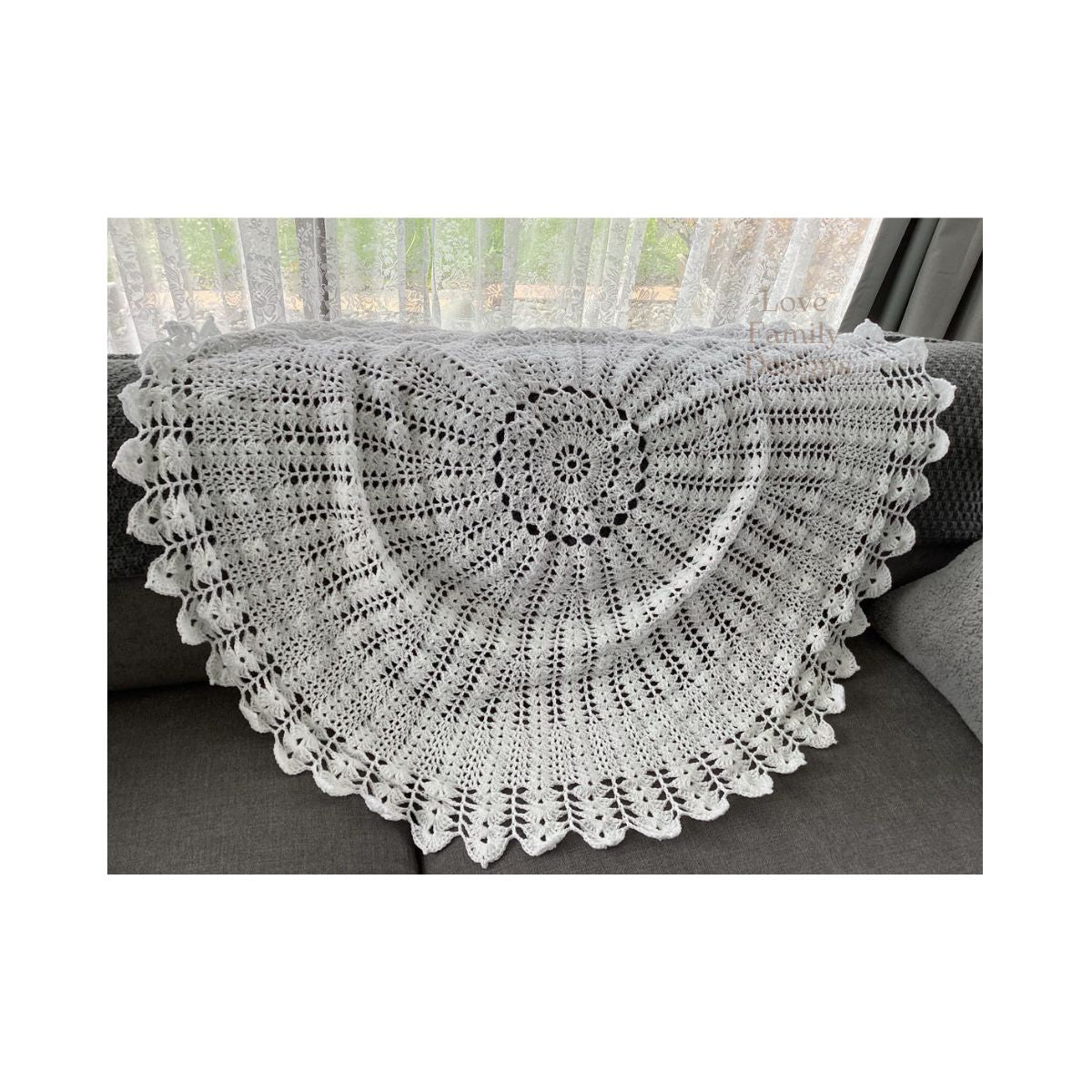 Handmade Crochet Circular Shawl Baby Keepsake or Bundle it up with Personalised Acrylic Milestones