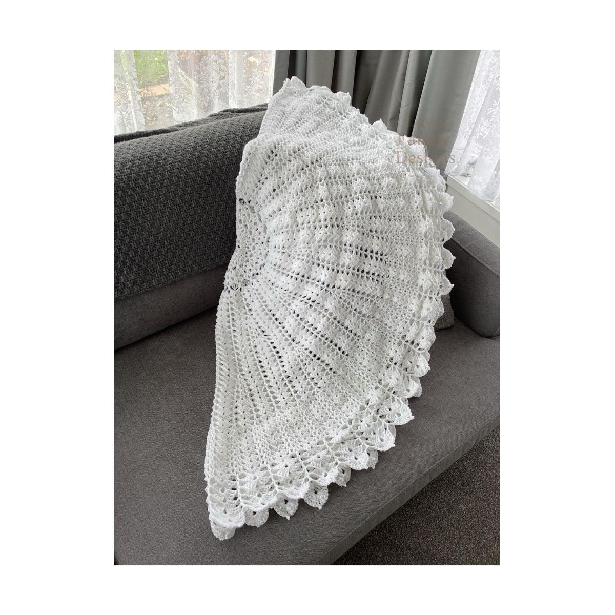 Handmade Crochet Circular Shawl Baby Keepsake or Bundle it up with Personalised Acrylic Milestones