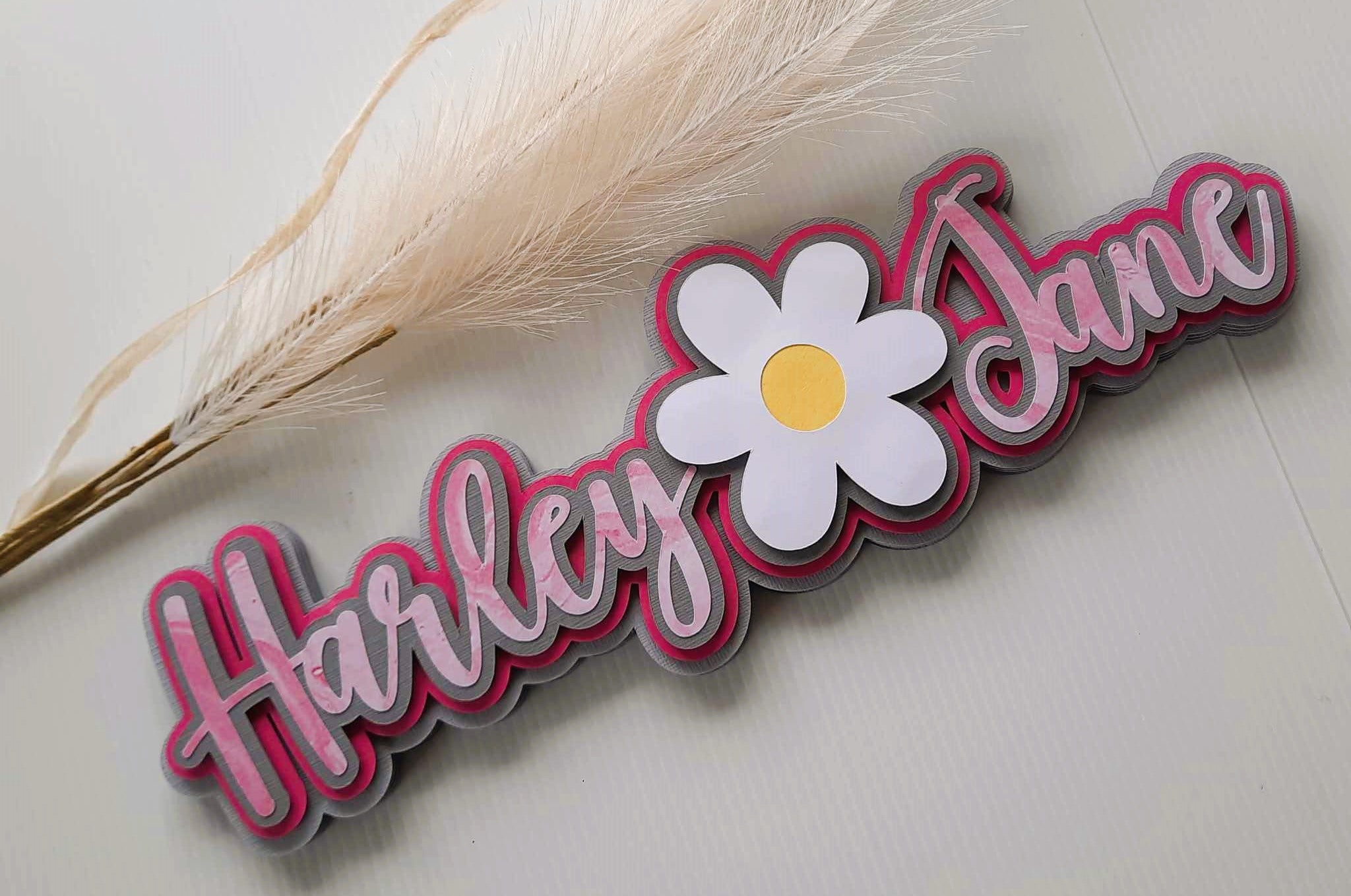 Daisy Cardstock Personalised Name Sign