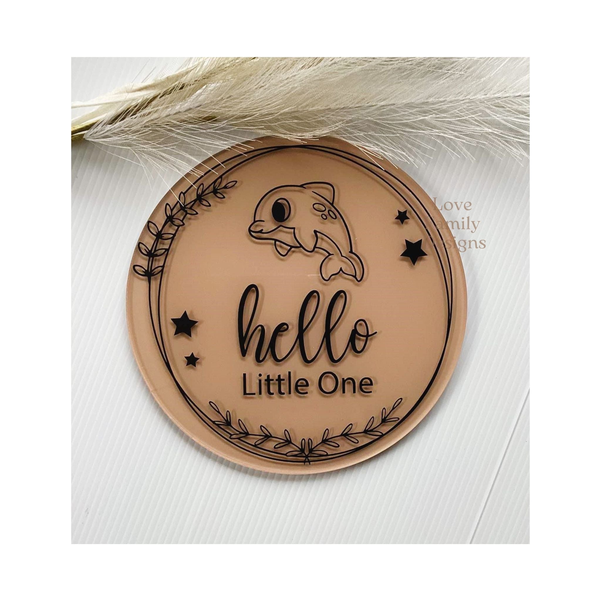 Hello Little One or Personalised Name Animal Acrylic Round Sign