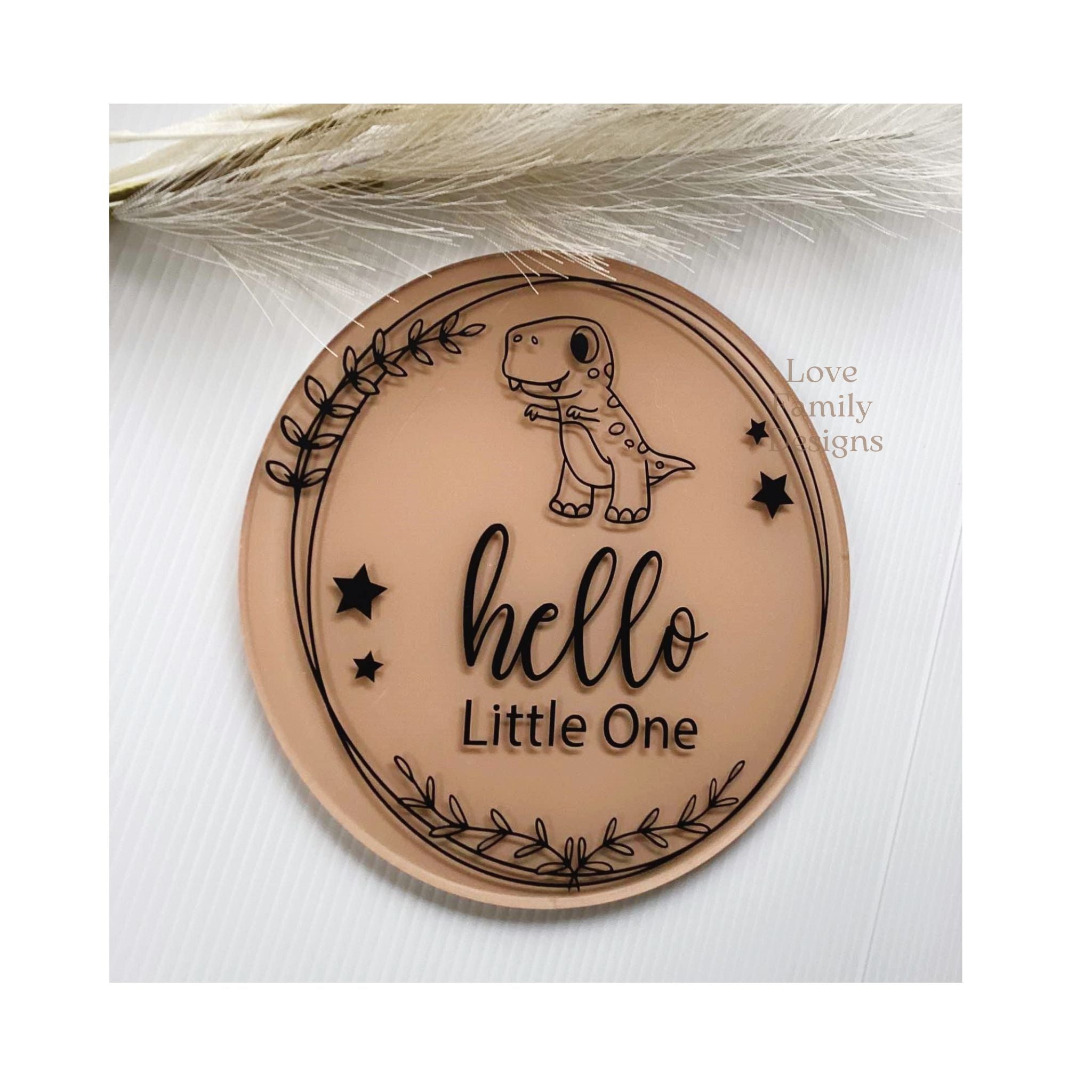 Hello Little One or Personalised Name Animal Acrylic Round Sign