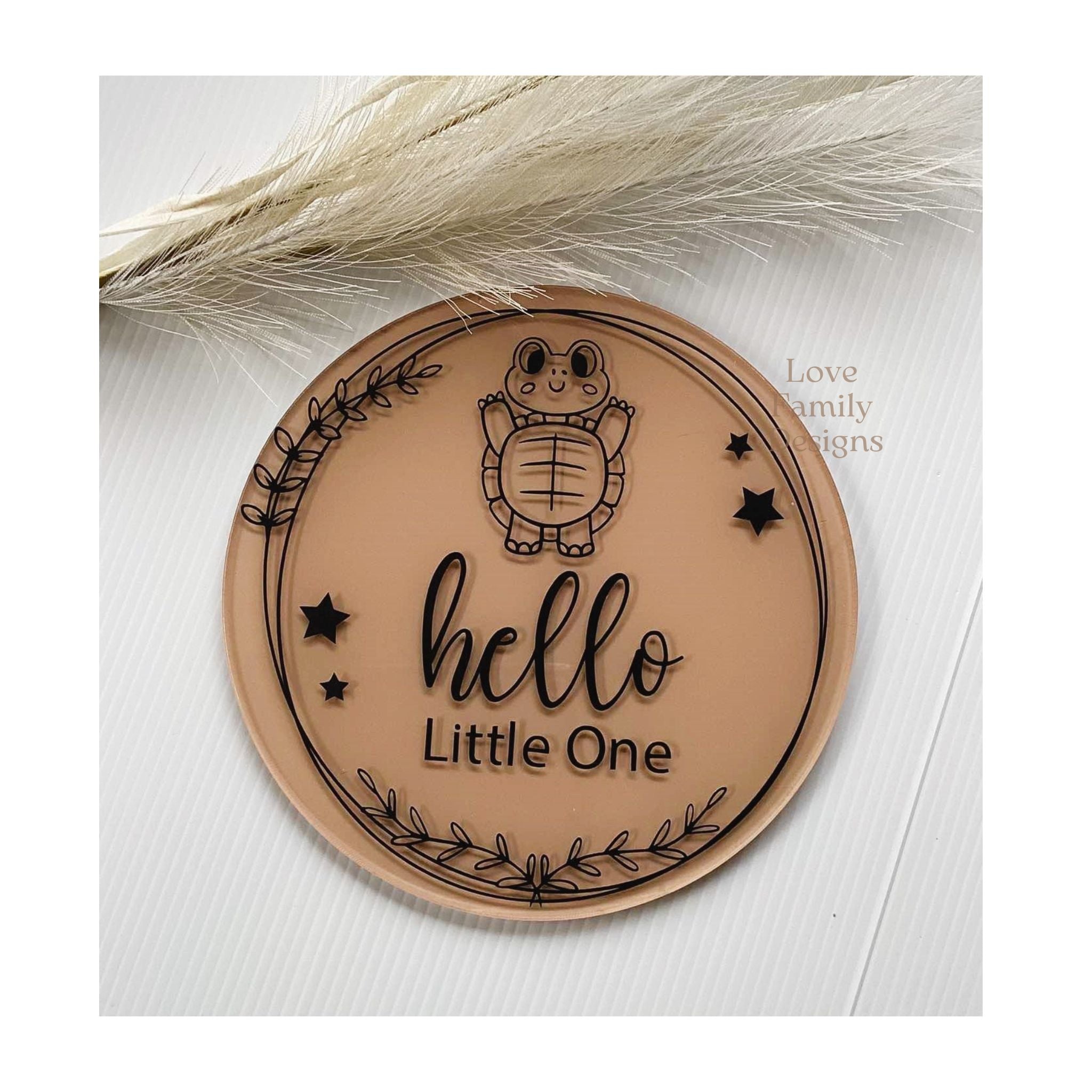 Hello Little One or Personalised Name Animal Acrylic Round Sign