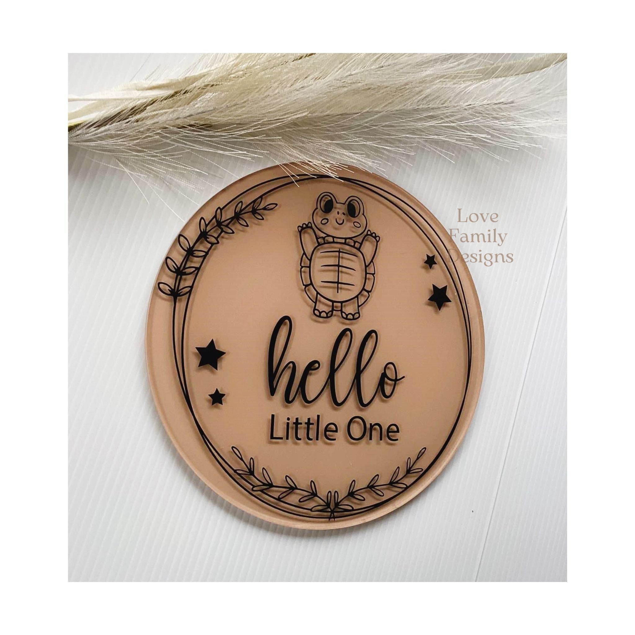 Hello Little One or Personalised Name Animal Acrylic Round Sign