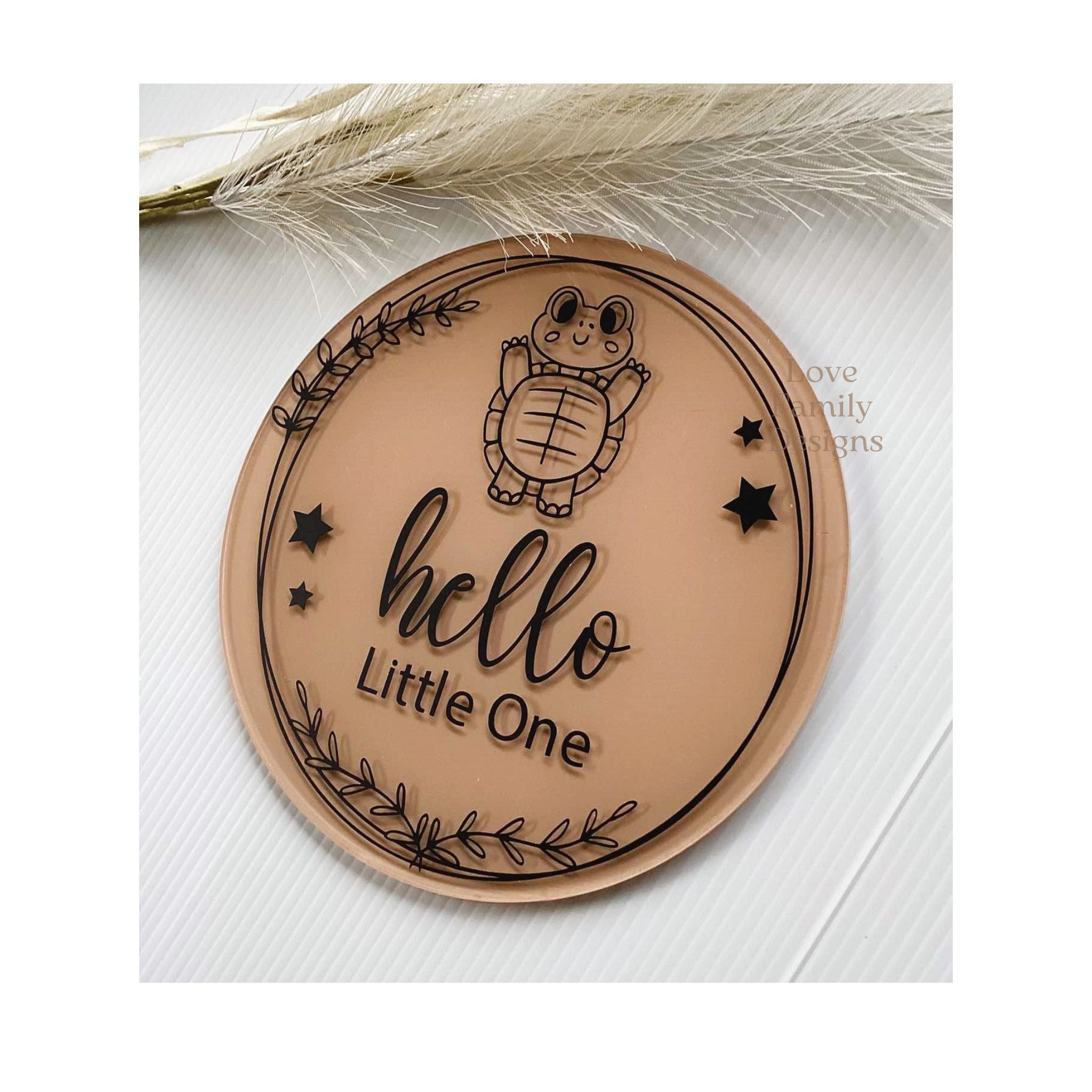 Hello Little One or Personalised Name Animal Acrylic Round Sign