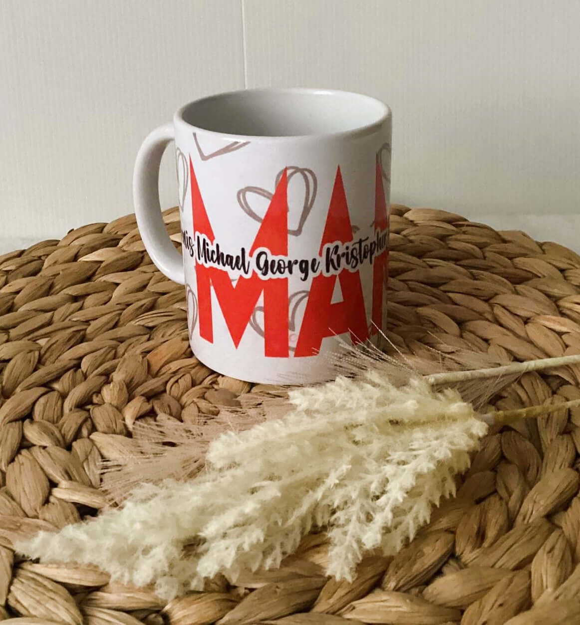 Mama Heart Mug with Childrens Names