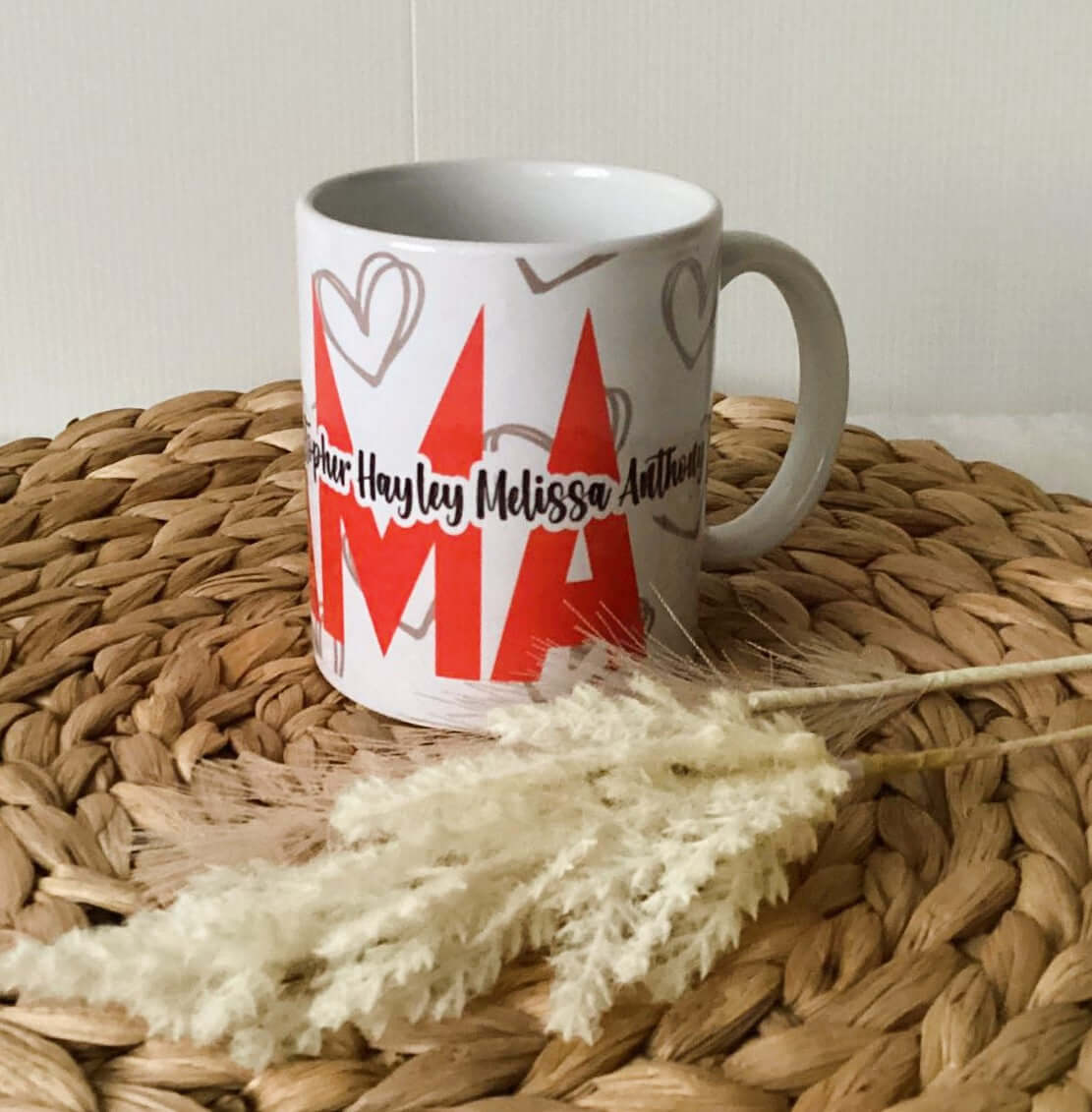 Mama Heart Mug with Childrens Names