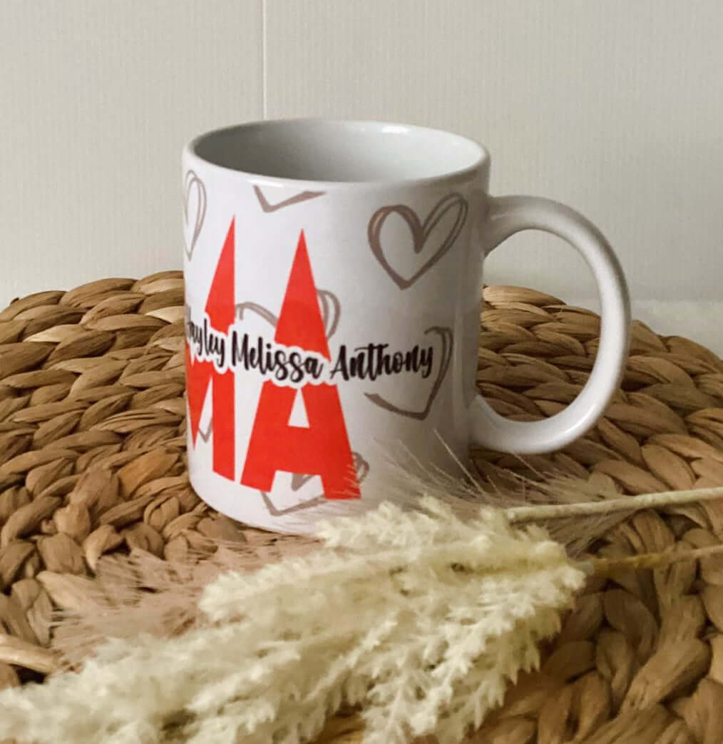 Mama Heart Mug with Childrens Names