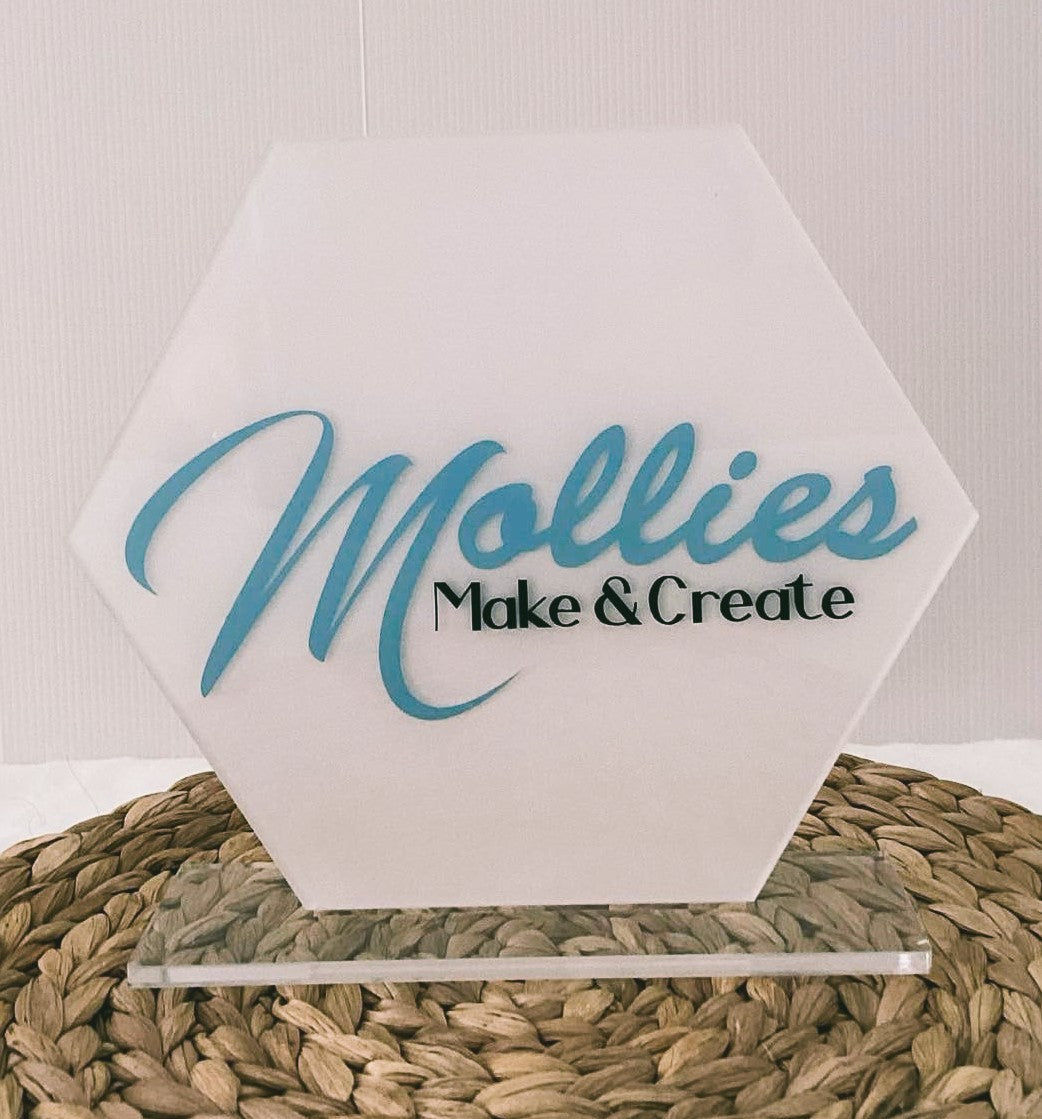 Acrylic Shop Logo Counter Sign