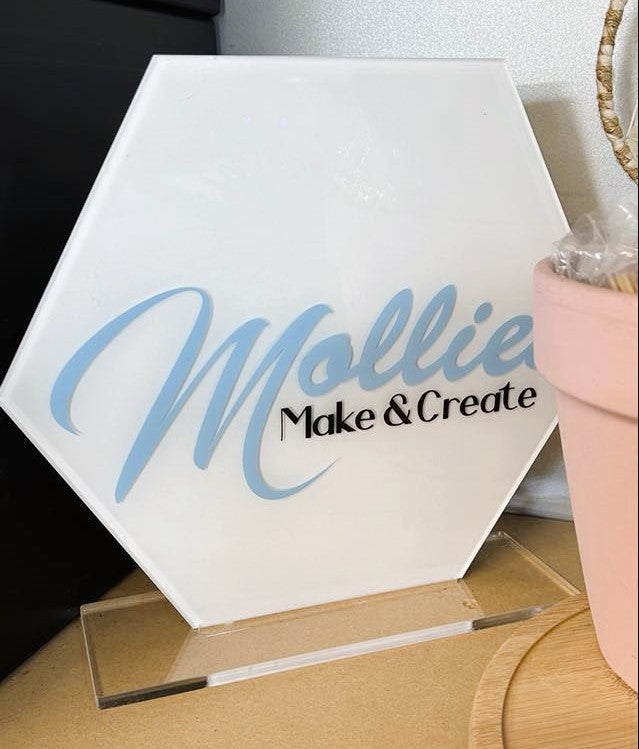 Acrylic Shop Logo Counter Sign