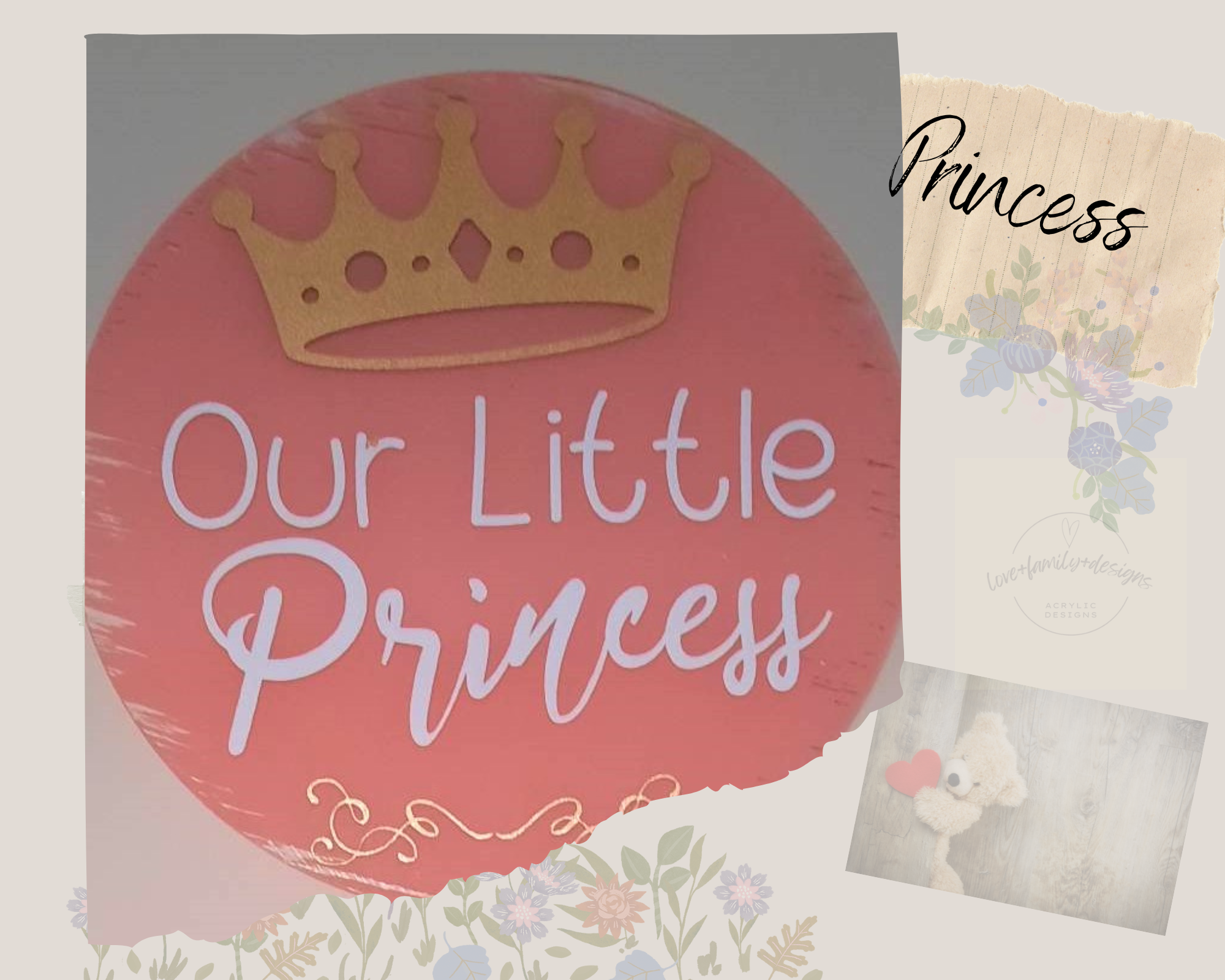 Little Crown Princess Acrylic Decor Desi...