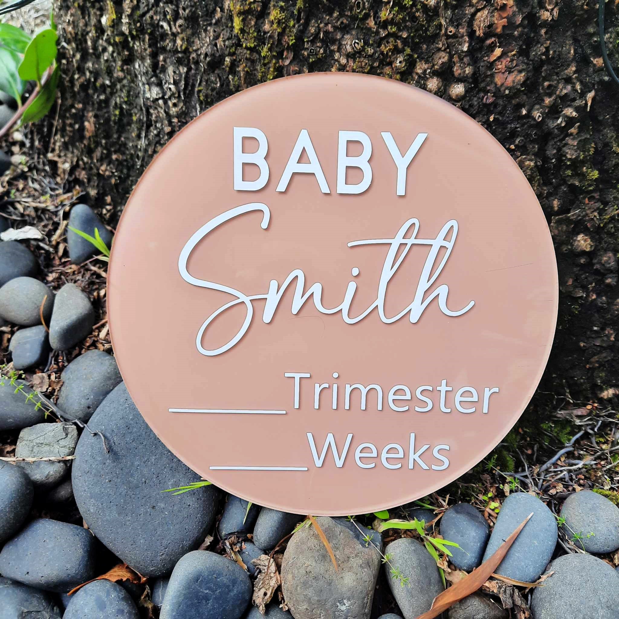 Pregnancy Trimester and Weeks Acrylic Si...