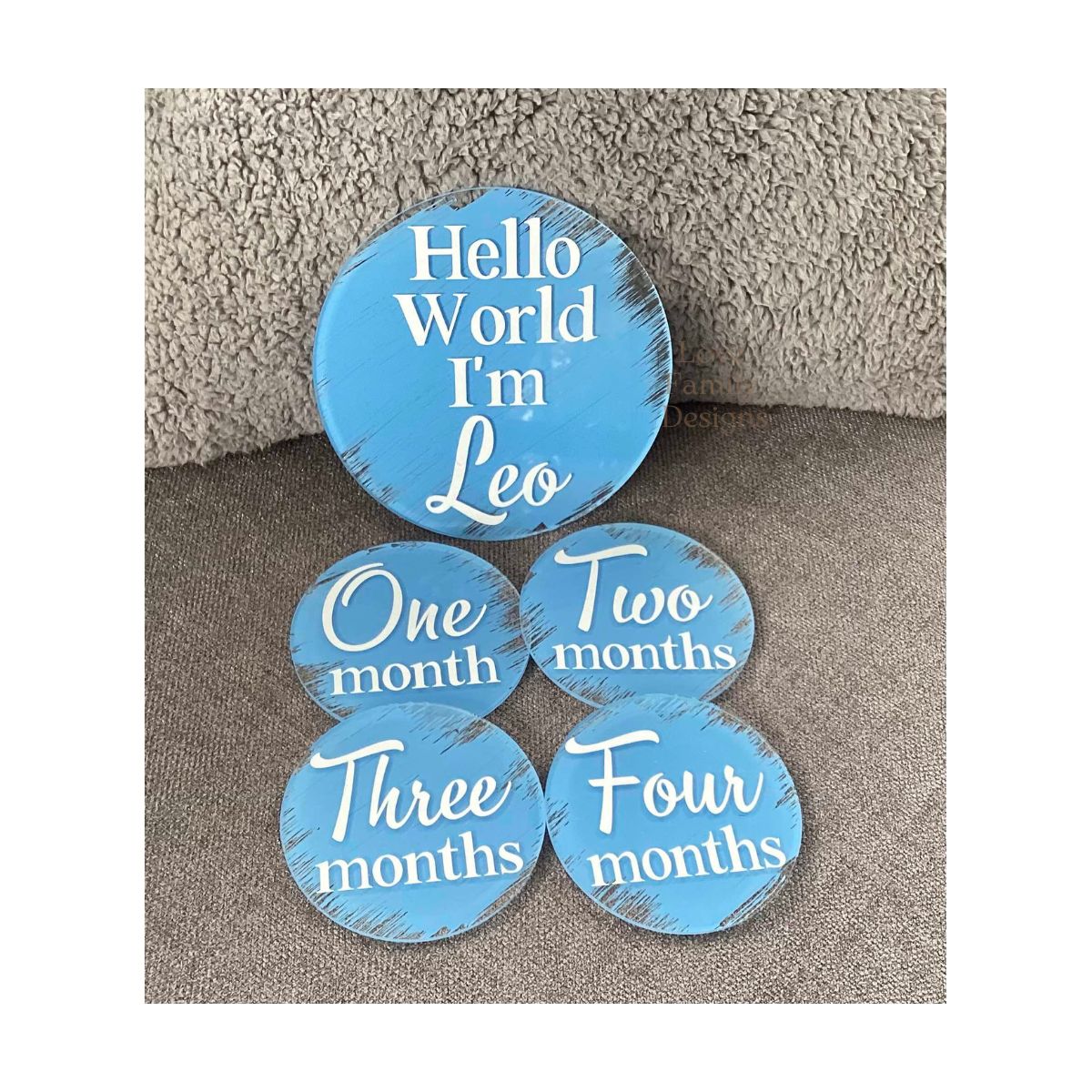 Hello World I'm Acrylic Name and Baby Milestone Set