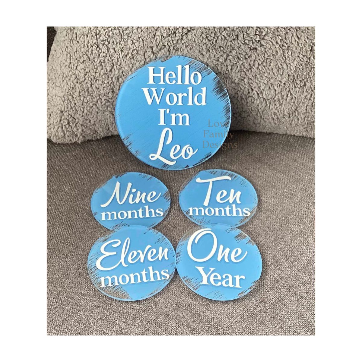 Hello World I'm Acrylic Name and Baby Milestone Set