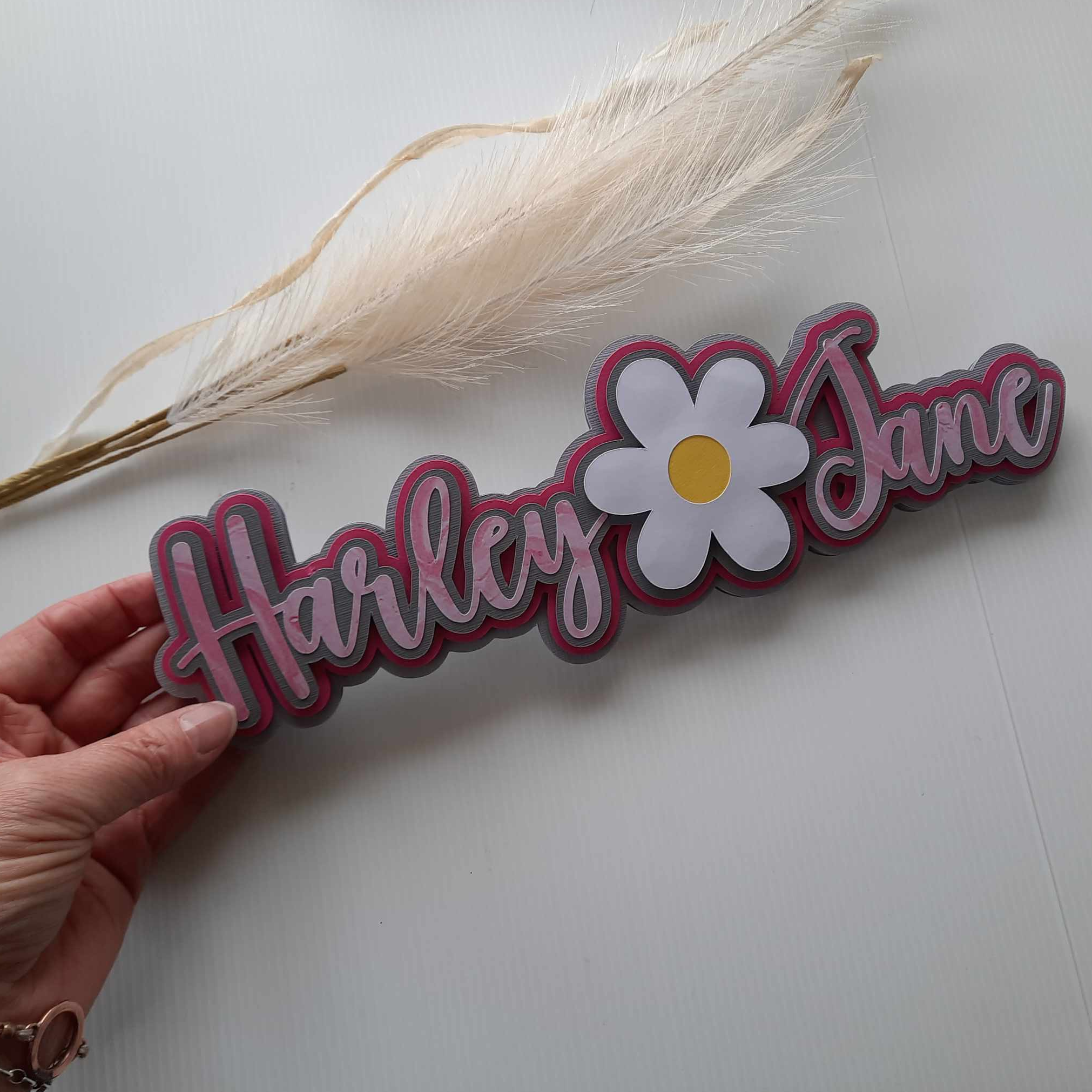 Daisy Cardstock Personalised Name Sign